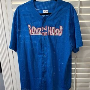 Hybrid Apparel Blue Mesh Graphic Jersey